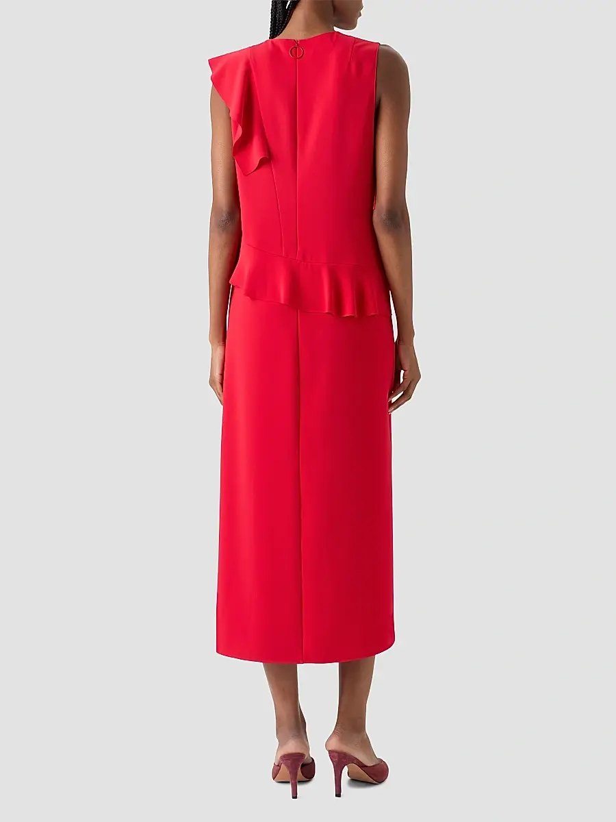Akris punto Women's Ruffled Crepe Midi Dress | Thumbnail 3 Akris punto Women's Ruffled Crepe Midi Dress | Thumbnail 3