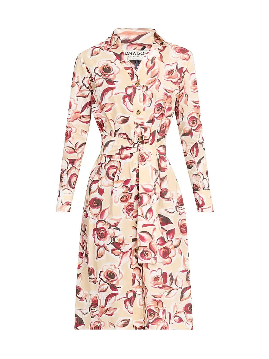 Chiara Boni La Petite Robe Women's Belted Rose Midi-Shirtdress - Multi Pattern | Image 1 Chiara Boni La Petite Robe Women's Belted Rose Midi-Shirtdress - Multi Pattern | Image 1