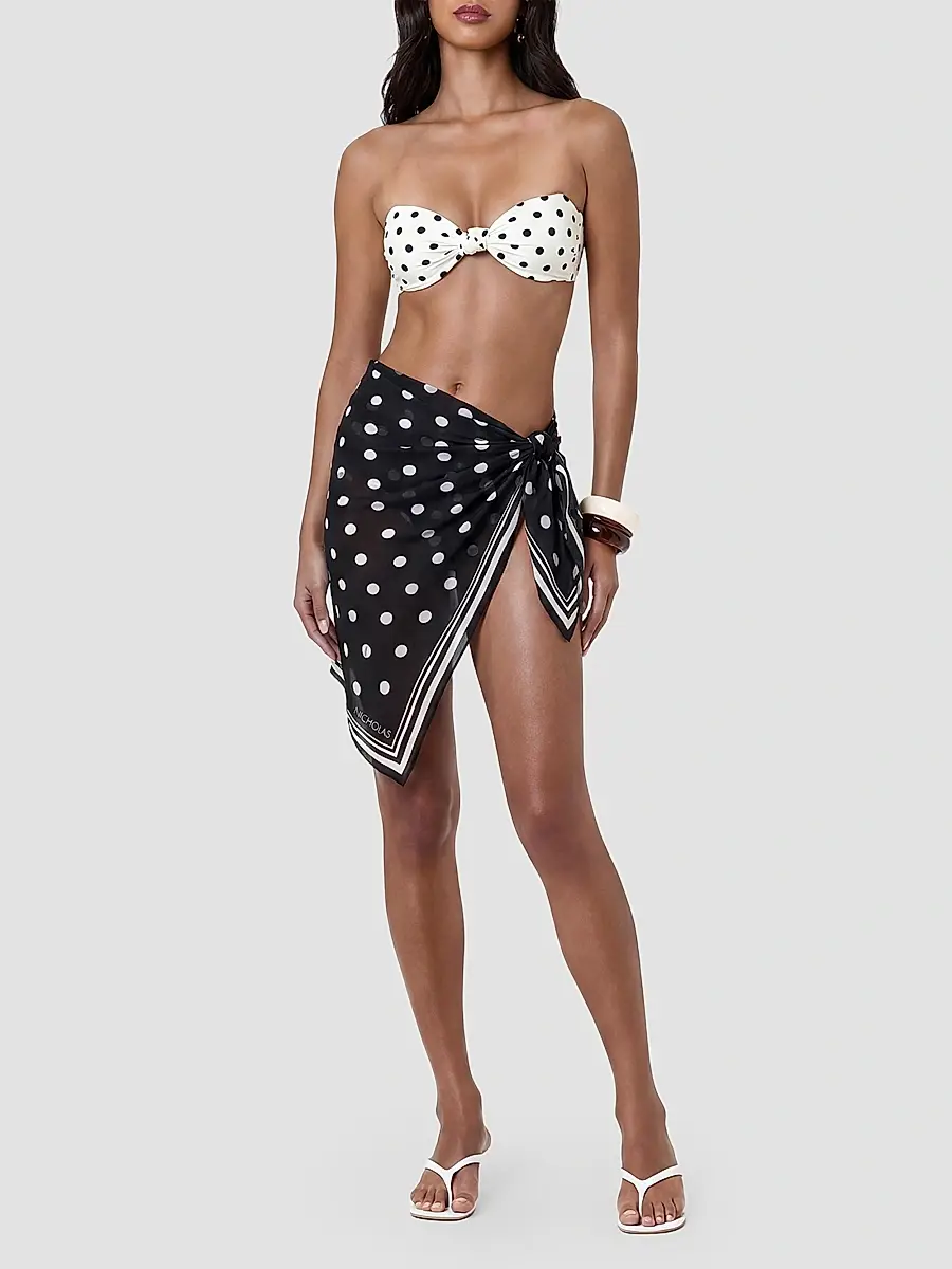 Nicholas the Label Women's Ursa Polka Dot Georgette Mini Sarong | Thumbnail 2 Nicholas the Label Women's Ursa Polka Dot Georgette Mini Sarong | Thumbnail 2