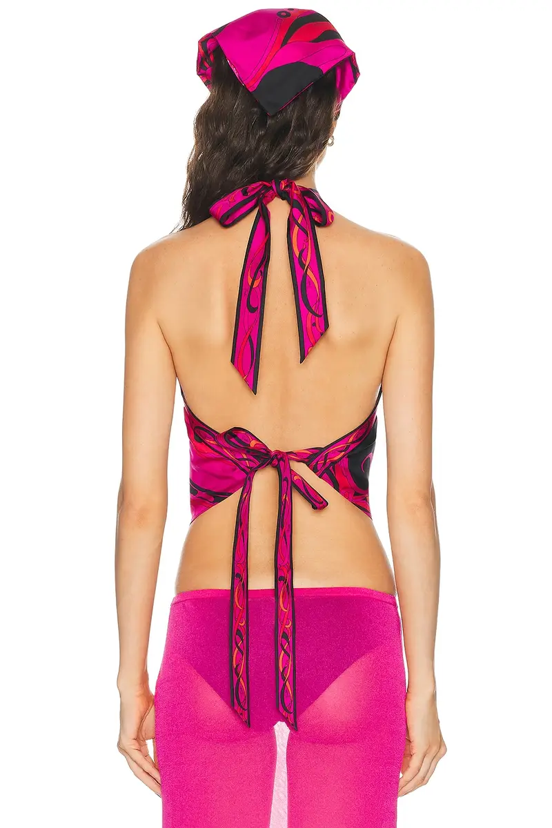 PUCCI Silk Twill Tie Top | Thumbnail 3 PUCCI Silk Twill Tie Top | Thumbnail 3