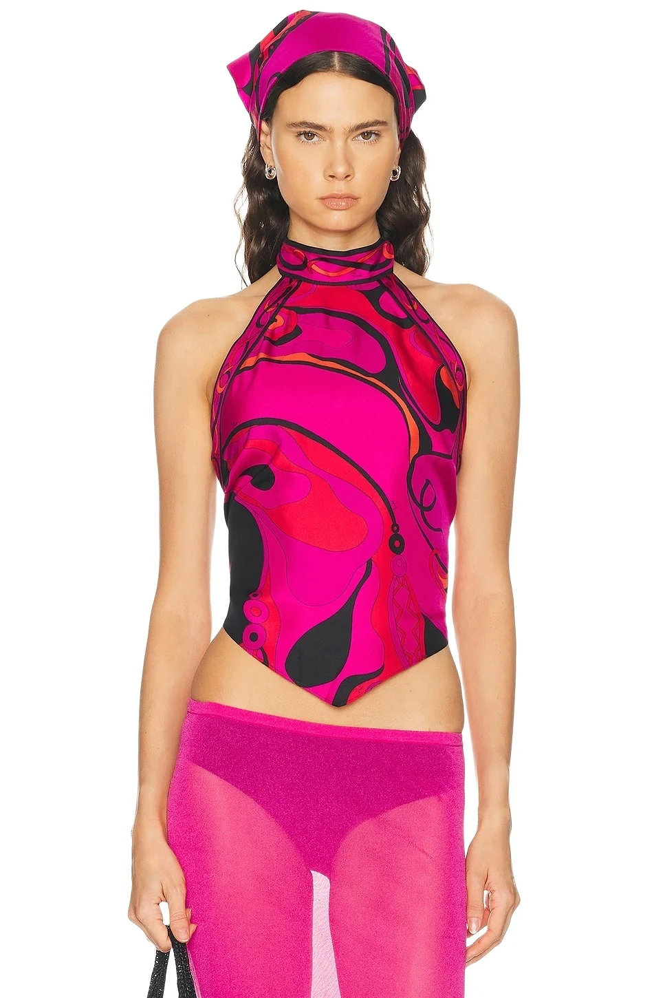 PUCCI Silk Twill Tie Top | Thumbnail 1 PUCCI Silk Twill Tie Top | Thumbnail 1