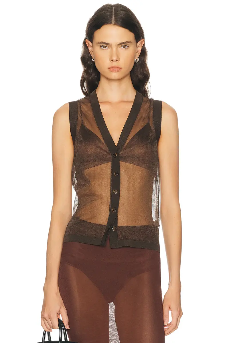 RENGGLI Sheer Knit Vest | Image 1 RENGGLI Sheer Knit Vest | Image 1