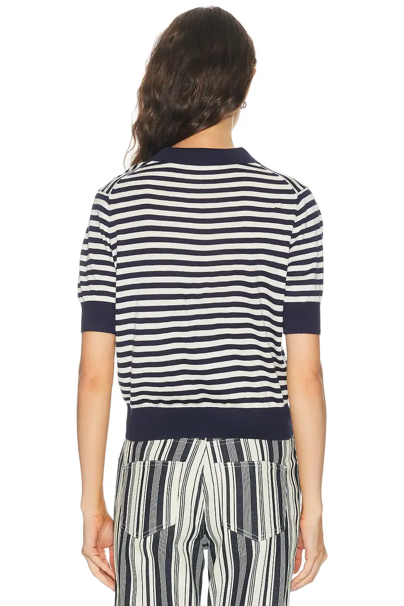 RENGGLI Silk Cashmere Stripe Knit Polo Top | Thumbnail 3 RENGGLI Silk Cashmere Stripe Knit Polo Top | Thumbnail 3