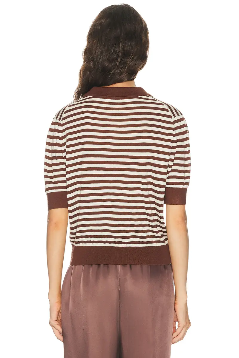 RENGGLI Silk Cashmere Stripe Knit Polo Top | Thumbnail 3 RENGGLI Silk Cashmere Stripe Knit Polo Top | Thumbnail 3
