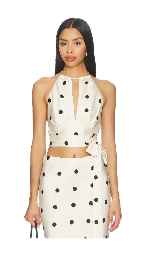 Bardot Pheobe Satin Halter Tie Top | Image 1 Bardot Pheobe Satin Halter Tie Top | Image 1