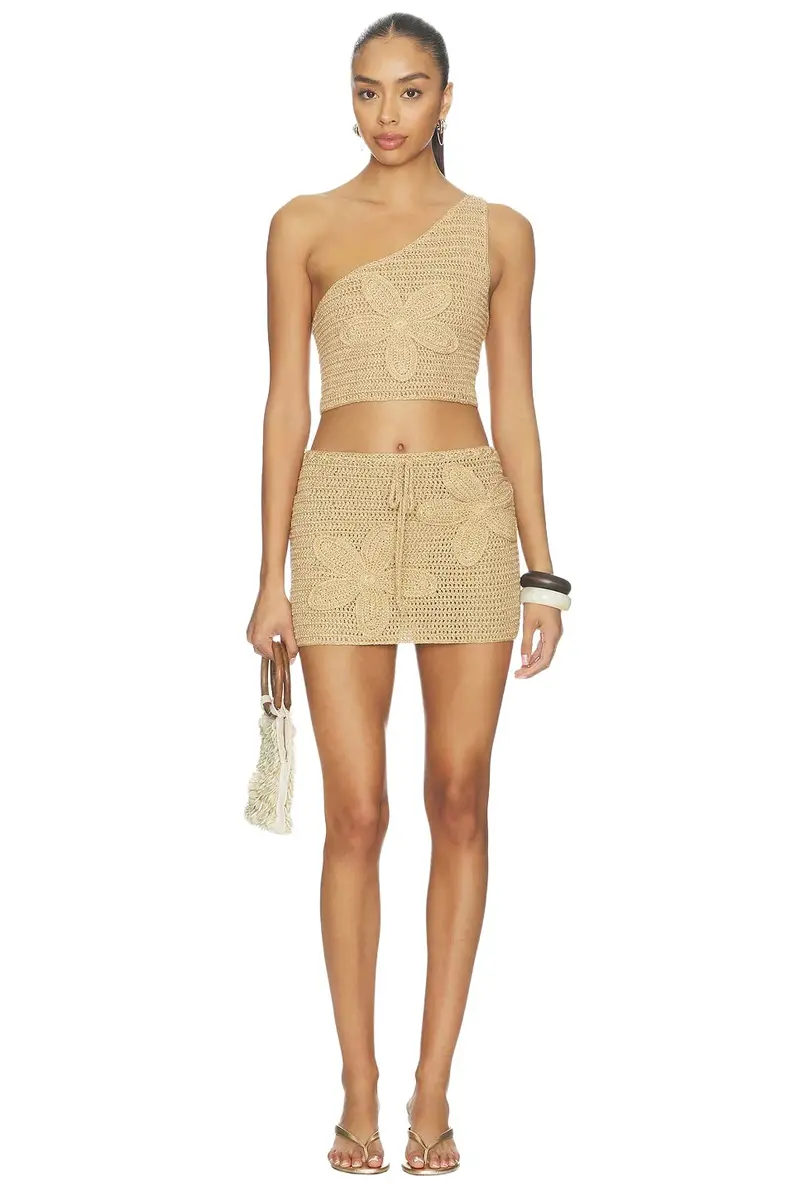 Raine Crochet Mini Skirt Set