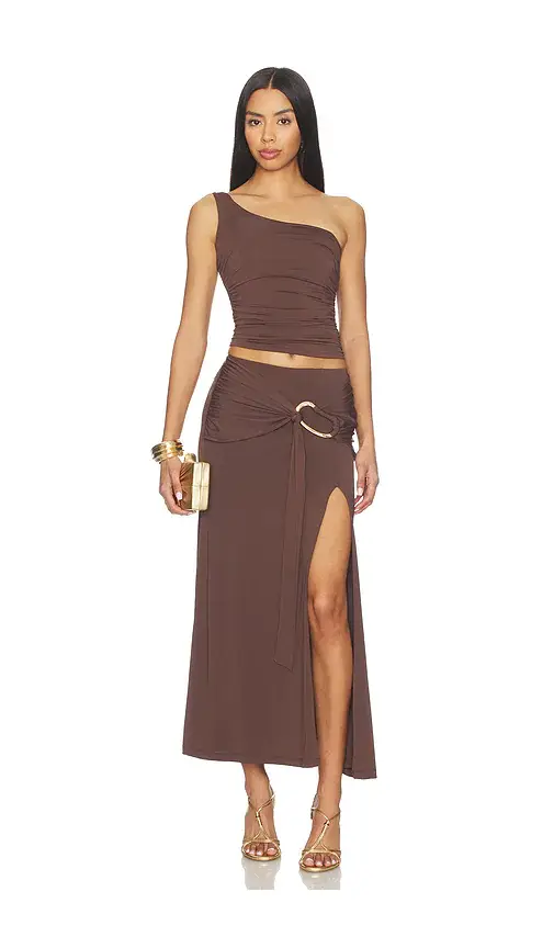 Bardot Dion Gold Detail Midi Skirt | Thumbnail 5 Bardot Dion Gold Detail Midi Skirt | Thumbnail 5
