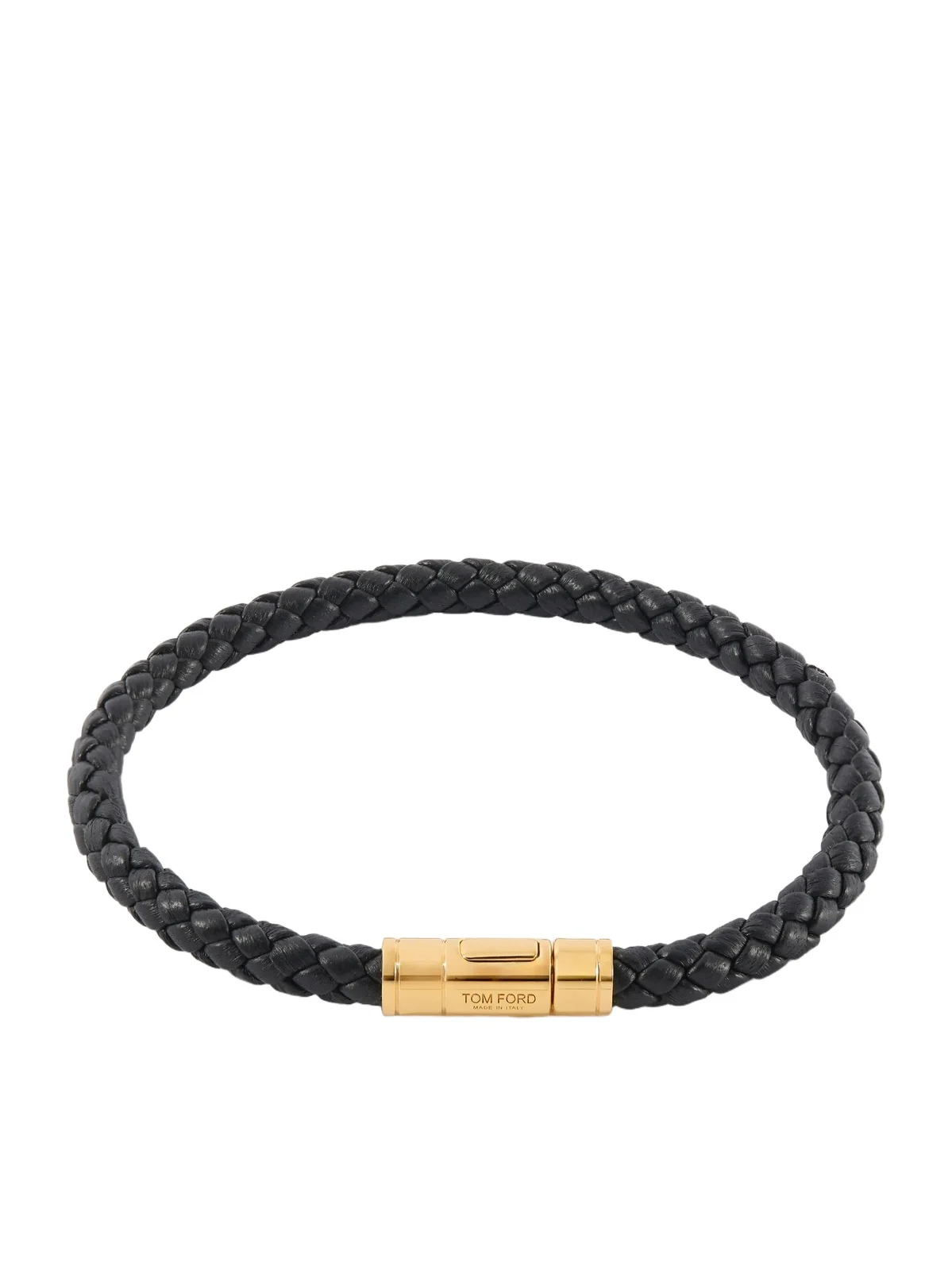 Gold-Tone and Woven Leather Bracelet - Men