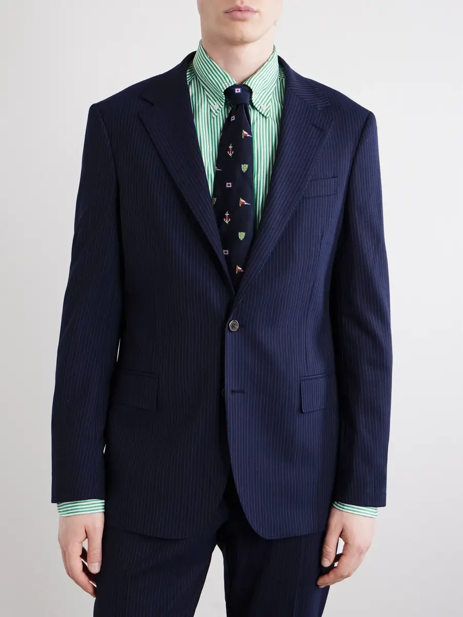 Polo Ralph Lauren Pinstriped Wool-Blend Suit Jacket - Men | Thumbnail 3