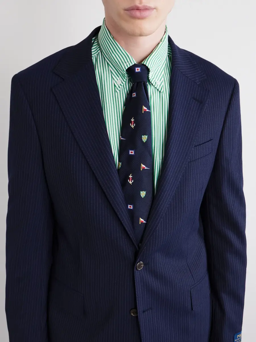 Polo Ralph Lauren Pinstriped Wool-Blend Suit Jacket - Men | Thumbnail 5