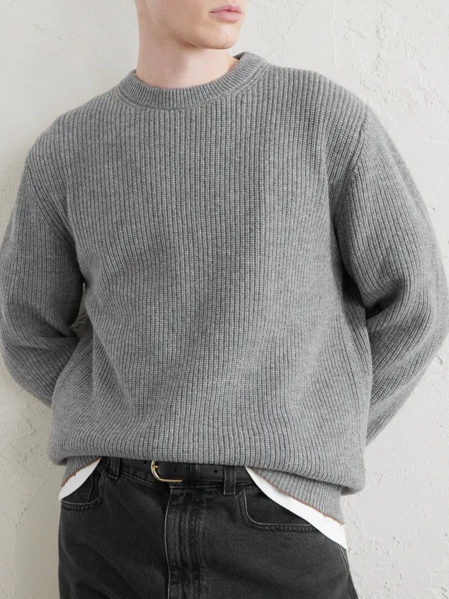 Canali Ribbed Wool and Cashmere-Blend Sweater - Men | Thumbnail 5