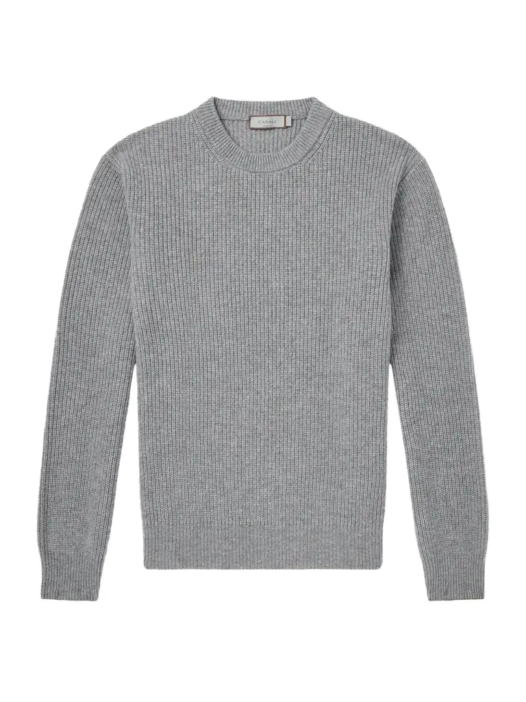 Canali Ribbed Wool and Cashmere-Blend Sweater - Men | Image 1 Canali Ribbed Wool and Cashmere-Blend Sweater - Men | Image 1