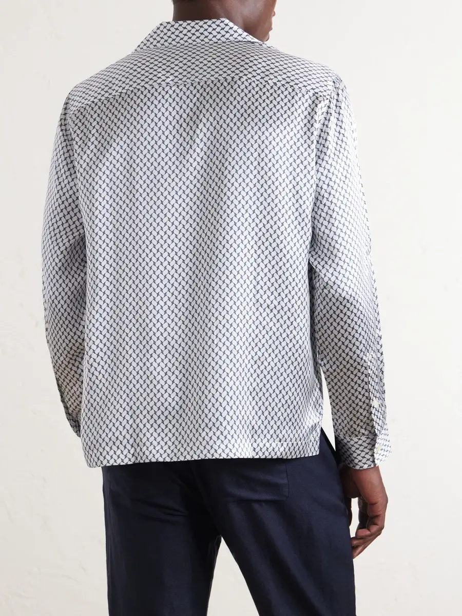 Frescobol Carioca Safra Camp-Collar Printed Silk-Satin Shirt - Men | Thumbnail 4 Frescobol Carioca Safra Camp-Collar Printed Silk-Satin Shirt - Men | Thumbnail 4