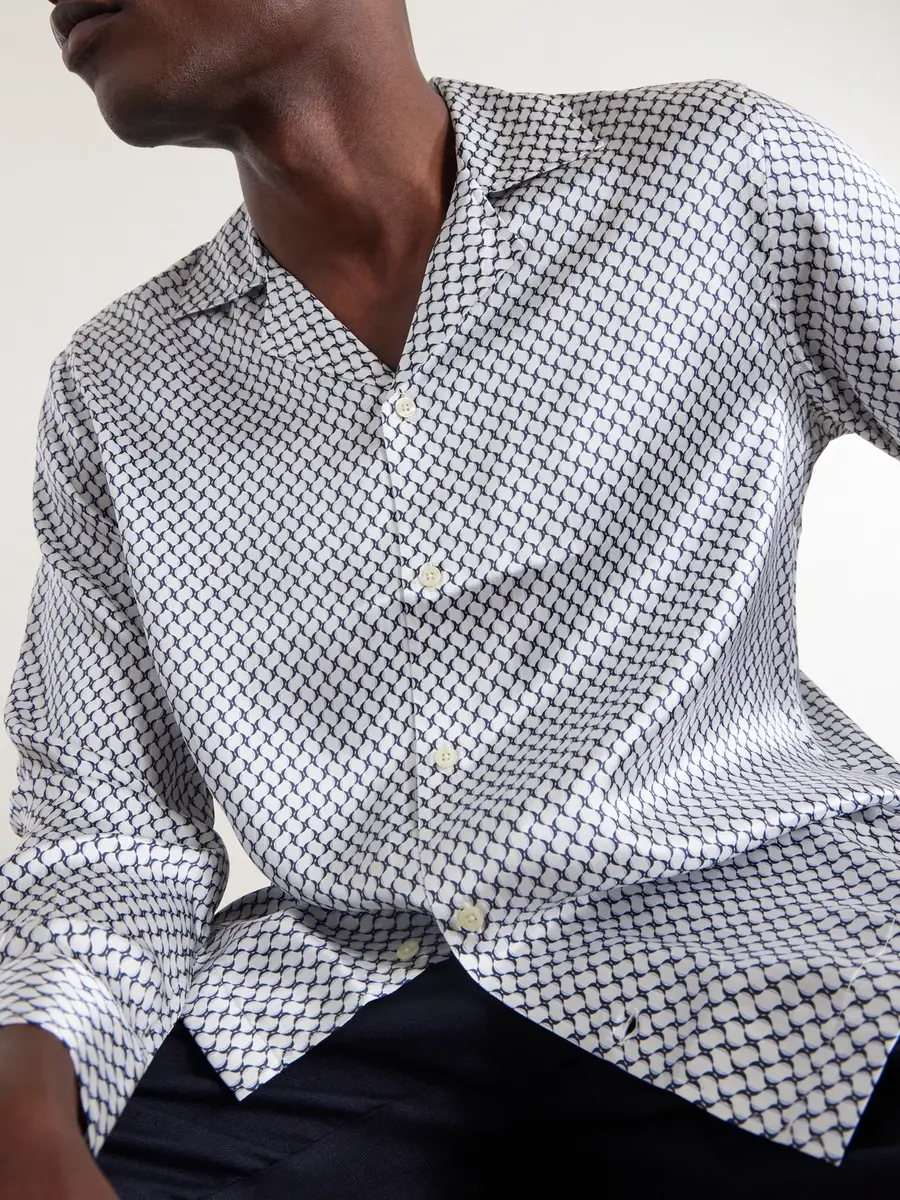 Frescobol Carioca Safra Camp-Collar Printed Silk-Satin Shirt - Men | Thumbnail 5 Frescobol Carioca Safra Camp-Collar Printed Silk-Satin Shirt - Men | Thumbnail 5