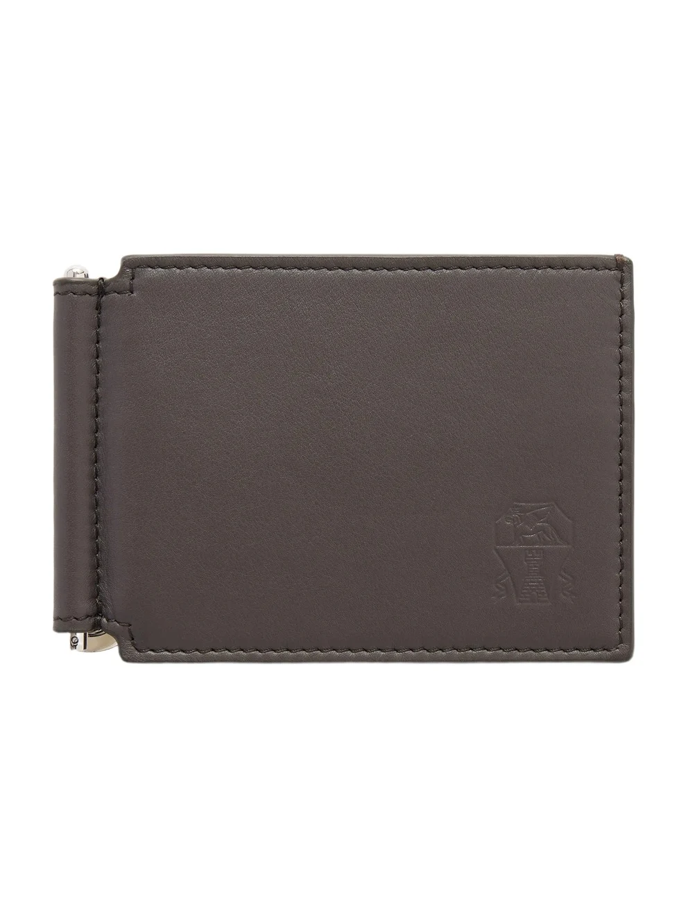 Brunello Cucinelli Logo-Debossed Leather Billfold Wallet With Money Clip - Men