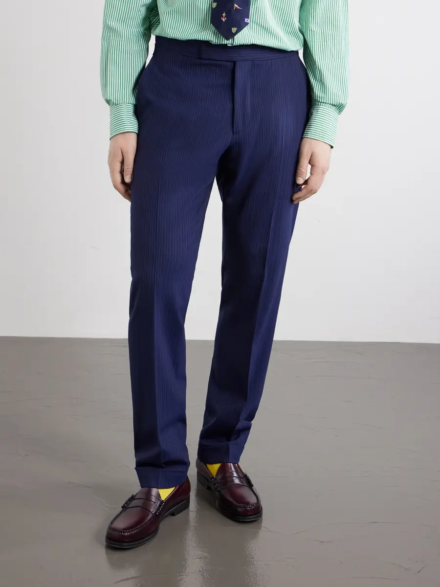Polo Ralph Lauren Straight-Leg Pinstriped Wool-Blend Suit Trousers - Men | Thumbnail 3 Polo Ralph Lauren Straight-Leg Pinstriped Wool-Blend Suit Trousers - Men | Thumbnail 3