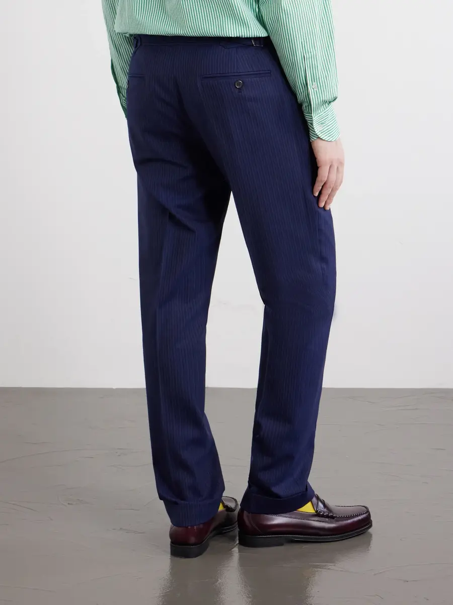 Polo Ralph Lauren Straight-Leg Pinstriped Wool-Blend Suit Trousers - Men | Thumbnail 4 Polo Ralph Lauren Straight-Leg Pinstriped Wool-Blend Suit Trousers - Men | Thumbnail 4