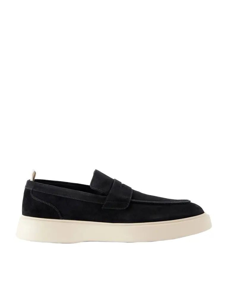 Officine Creative Frame 001 Suede Penny Loafers - Men | Image 1 Officine Creative Frame 001 Suede Penny Loafers - Men | Image 1
