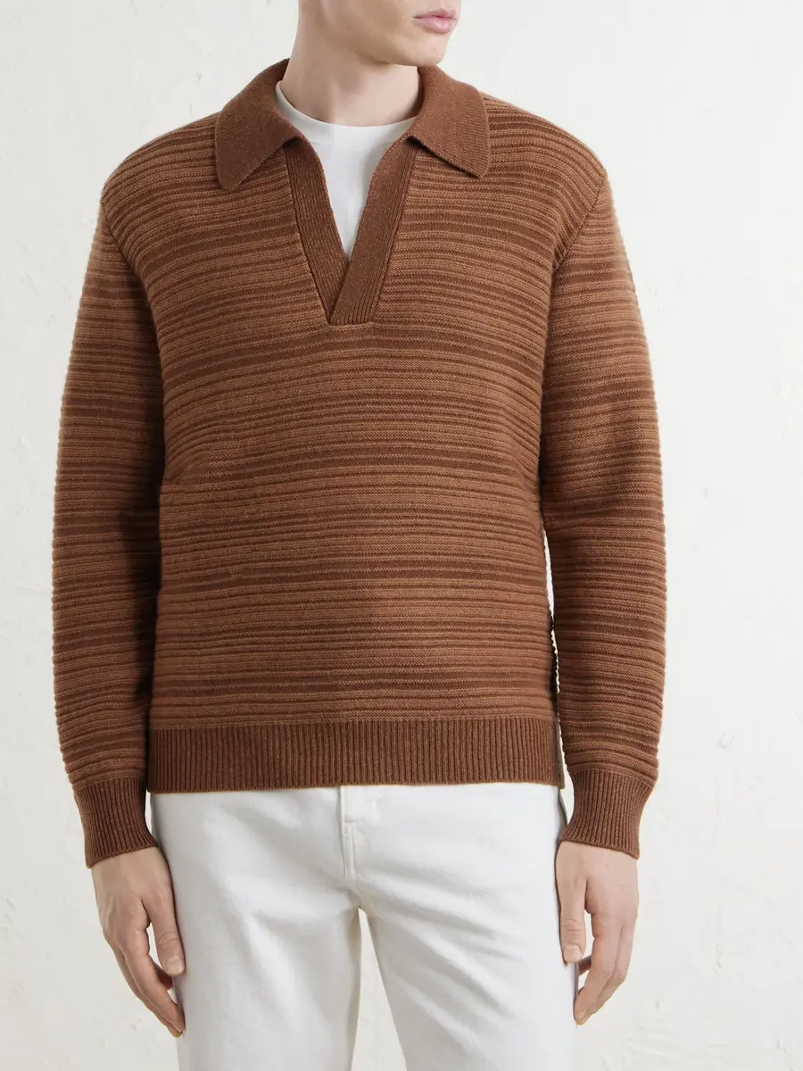 Canali Wool and Cashmere-Blend Polo Sweater - Men | Thumbnail 3 Canali Wool and Cashmere-Blend Polo Sweater - Men | Thumbnail 3