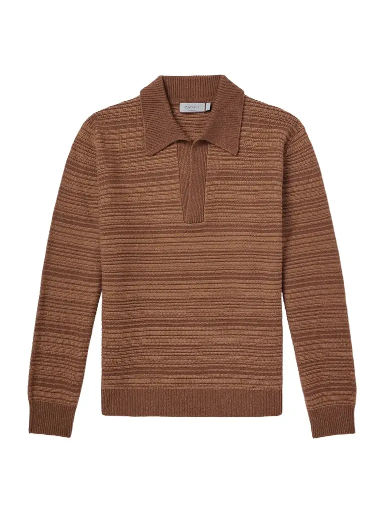 Canali Wool and Cashmere-Blend Polo Sweater - Men | Image 1 Canali Wool and Cashmere-Blend Polo Sweater - Men | Image 1