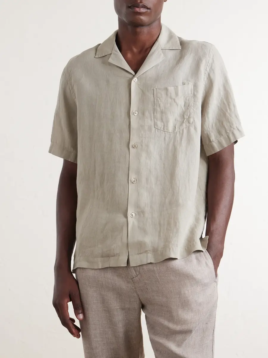 Frescobol Carioca Angelo Camp-Collar Linen Shirt - Men | Thumbnail 3 Frescobol Carioca Angelo Camp-Collar Linen Shirt - Men | Thumbnail 3
