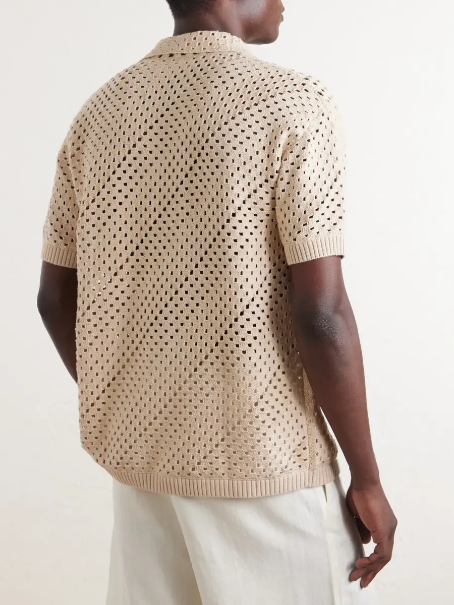 Frescobol Carioca Pinto Crocheted Cotton Shirt - Men | Thumbnail 4 Frescobol Carioca Pinto Crocheted Cotton Shirt - Men | Thumbnail 4