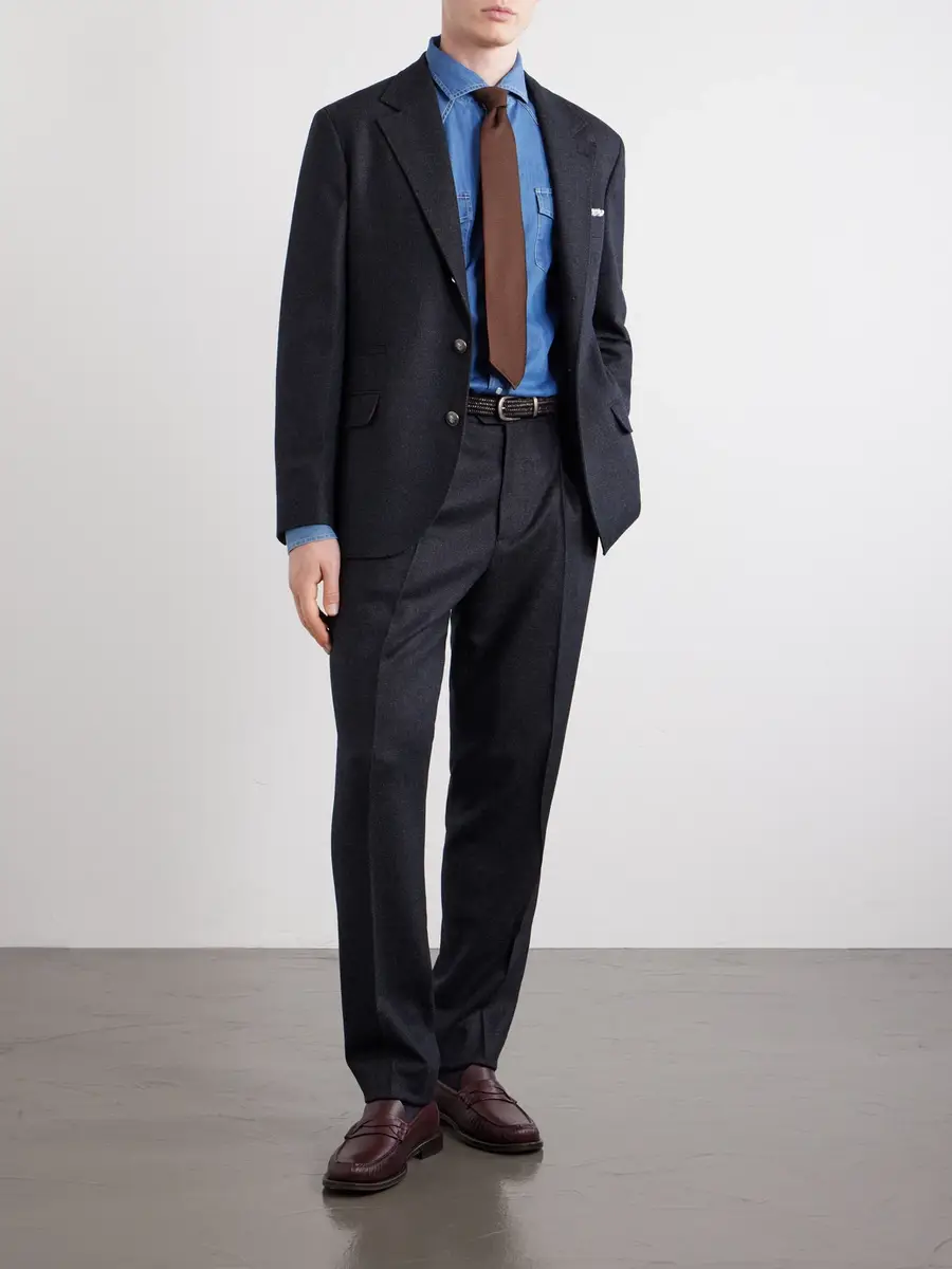 Brunello Cucinelli Straight-Leg Pleated Virgin Wool Suit Trousers - Men | Thumbnail 2 Brunello Cucinelli Straight-Leg Pleated Virgin Wool Suit Trousers - Men | Thumbnail 2