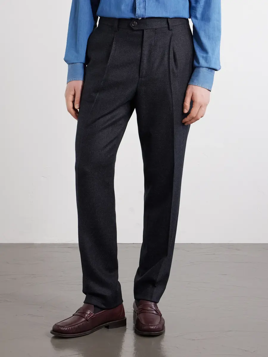Brunello Cucinelli Straight-Leg Pleated Virgin Wool Suit Trousers - Men | Thumbnail 3 Brunello Cucinelli Straight-Leg Pleated Virgin Wool Suit Trousers - Men | Thumbnail 3