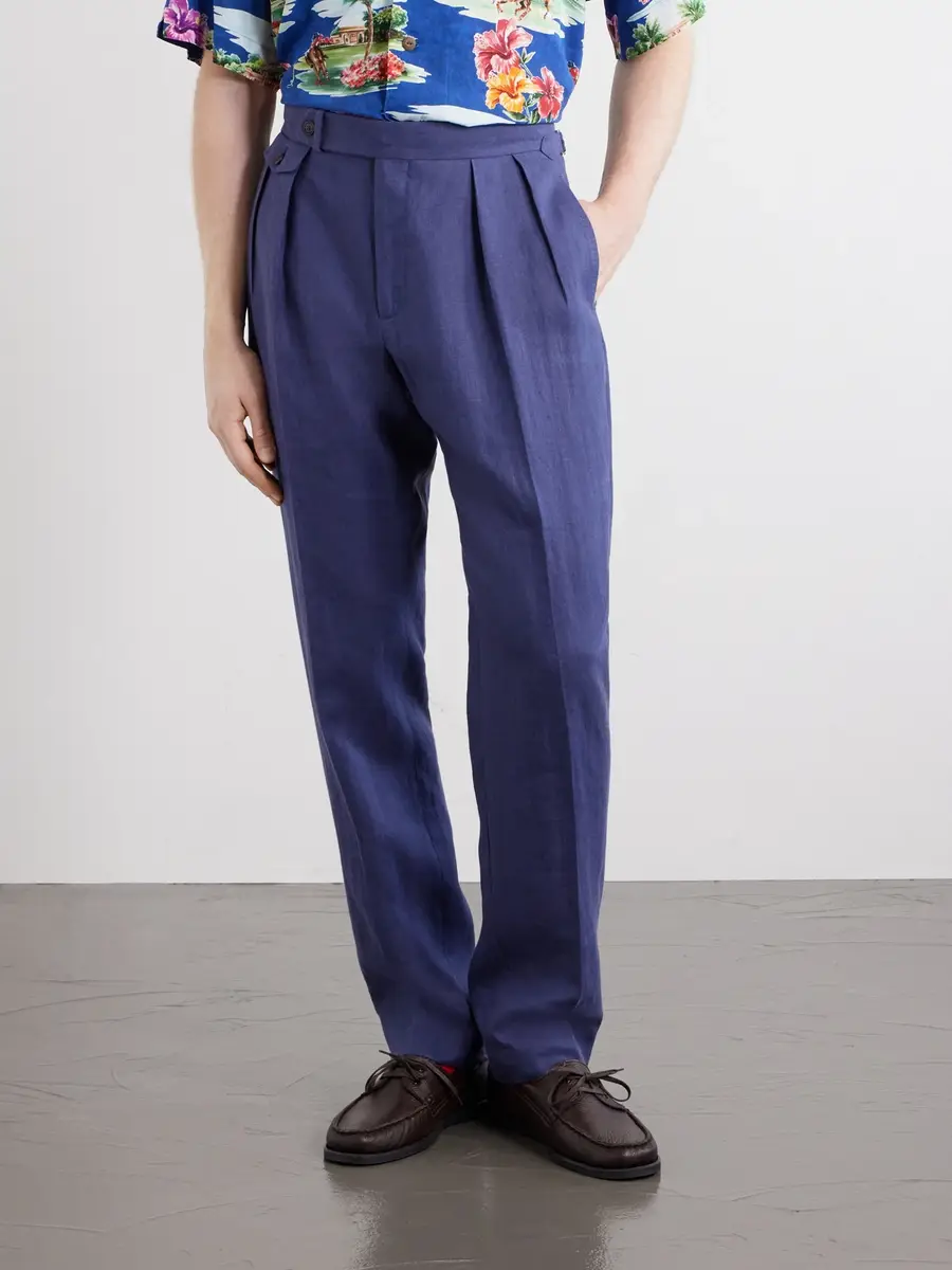 Polo Ralph Lauren Straight-Leg Pleated Linen Suit Trousers - Men | Thumbnail 3 Polo Ralph Lauren Straight-Leg Pleated Linen Suit Trousers - Men | Thumbnail 3