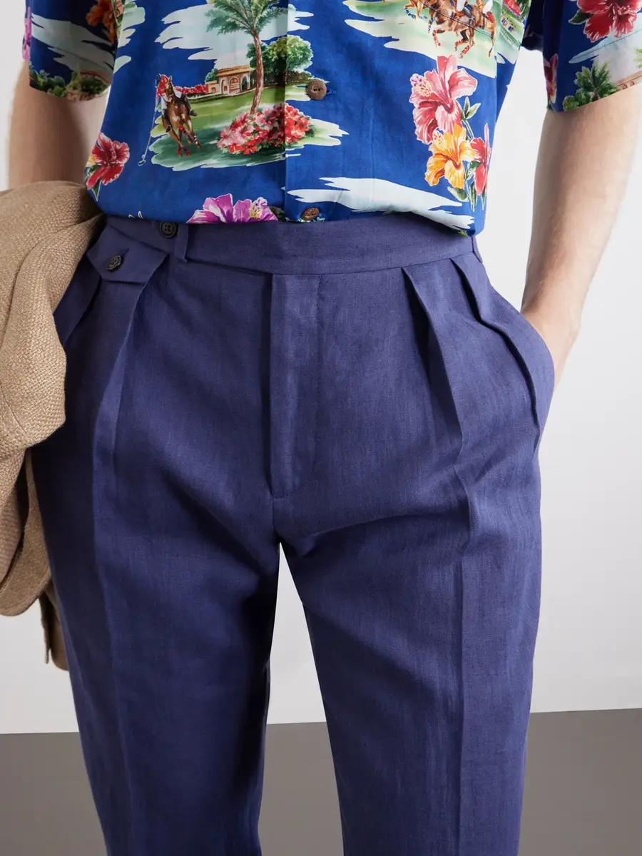 Polo Ralph Lauren Straight-Leg Pleated Linen Suit Trousers - Men | Thumbnail 5 Polo Ralph Lauren Straight-Leg Pleated Linen Suit Trousers - Men | Thumbnail 5