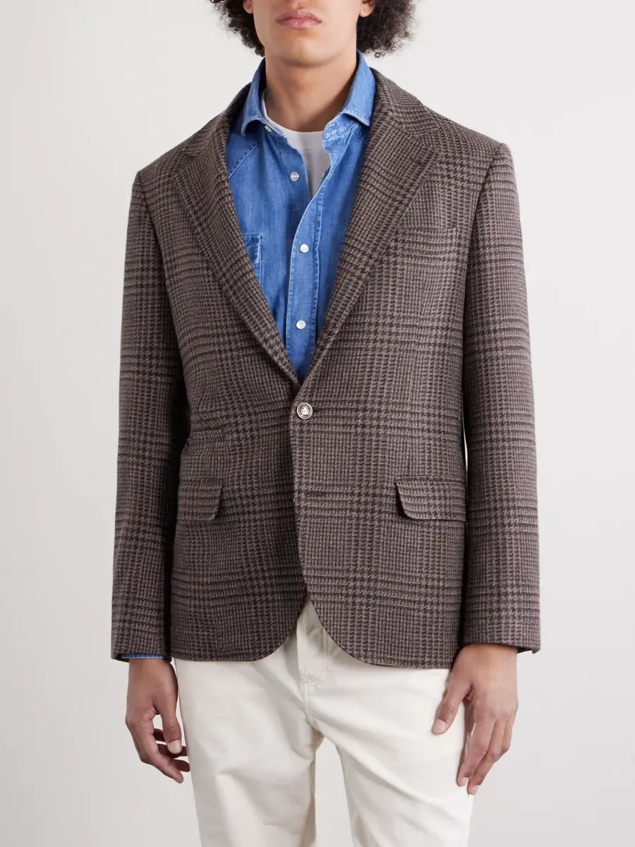 Brunello Cucinelli Houndstooth Cashmere Blazer - Men | Thumbnail 3 Brunello Cucinelli Houndstooth Cashmere Blazer - Men | Thumbnail 3