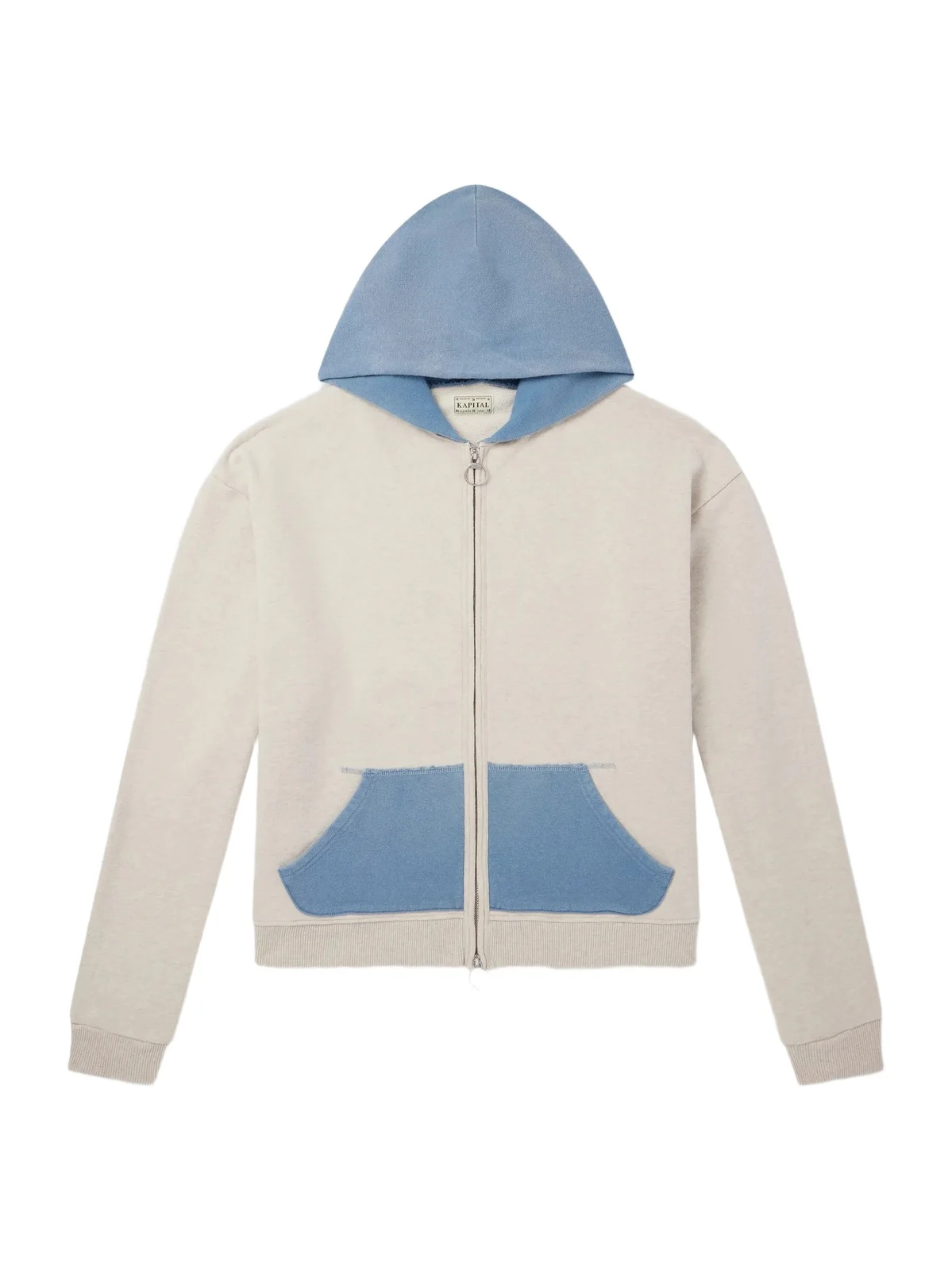 KAPITAL Colour-Block Cotton-Jersey Zip-Up Hoodie - Men