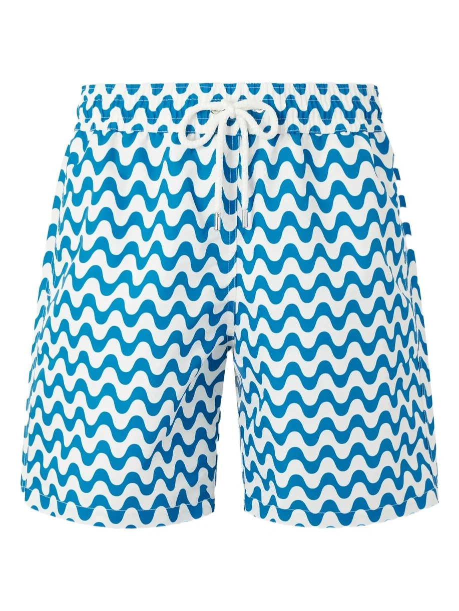 Santos Straight-leg Mid-Length Printed Swim Shorts - Men