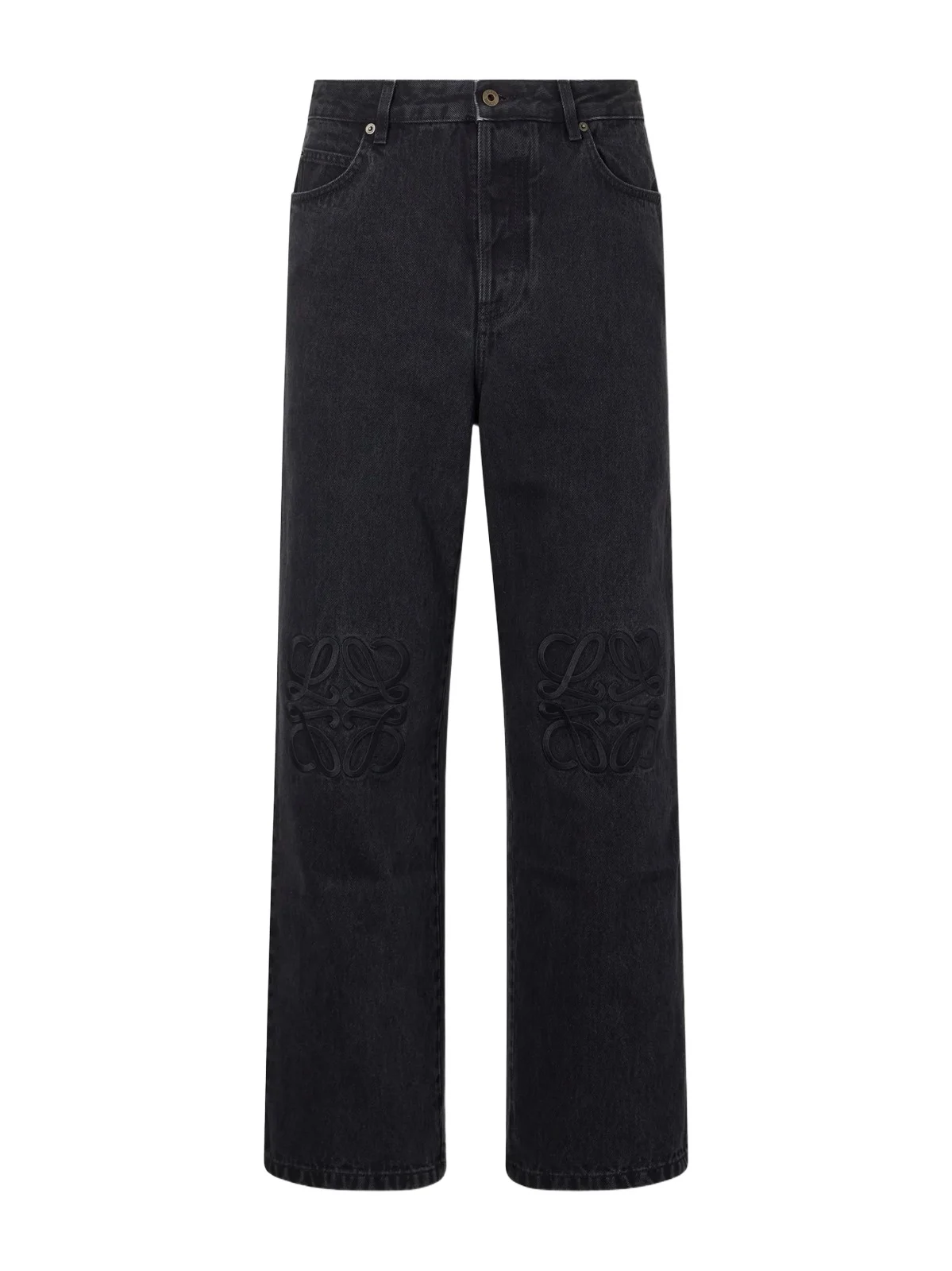Loewe Wide-Leg Anagram-Embroidered Jeans - Men
