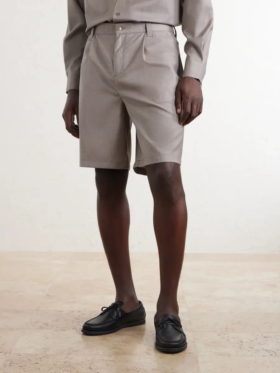 Frescobol Carioca Serano Pleated Wool Shorts - Men | Thumbnail 3 Frescobol Carioca Serano Pleated Wool Shorts - Men | Thumbnail 3