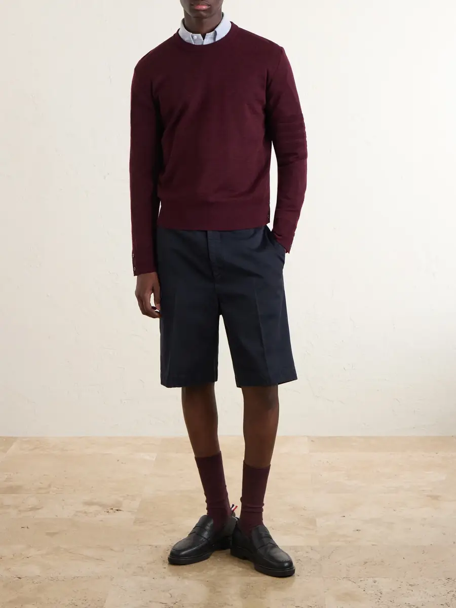 Thom Browne Milano Stitch Wool, Linen and Cotton-Blend Sweater - Men | Thumbnail 2 Thom Browne Milano Stitch Wool, Linen and Cotton-Blend Sweater - Men | Thumbnail 2