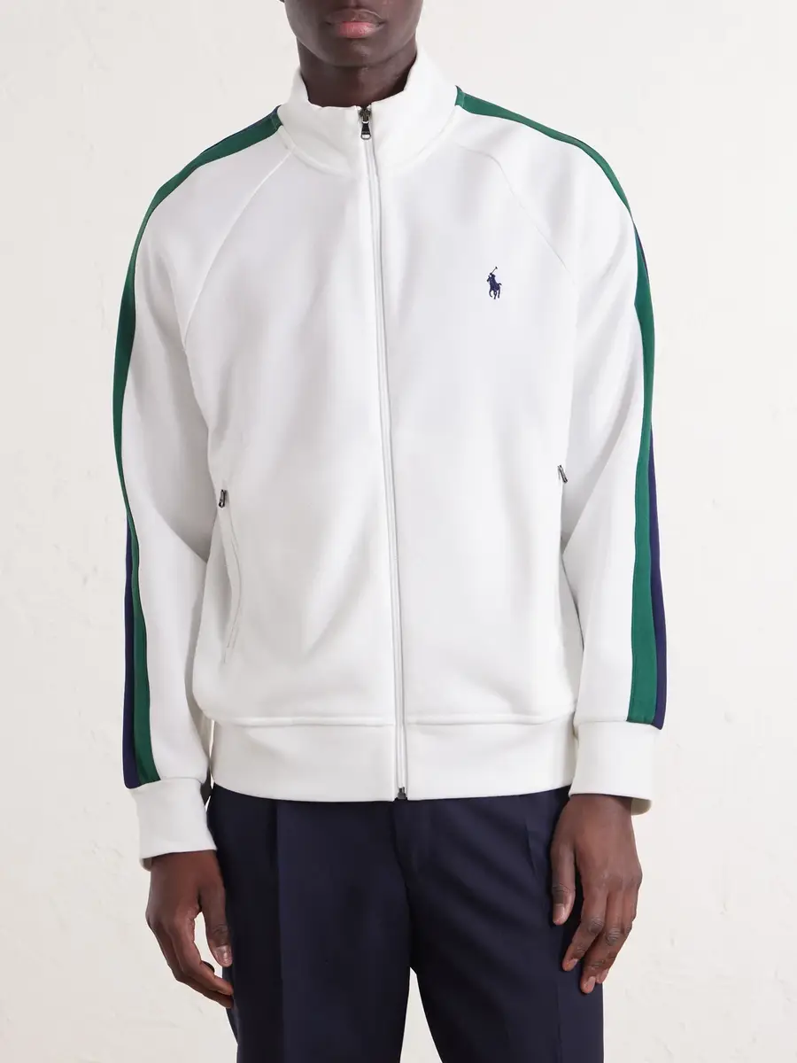 Polo Ralph Lauren Logo-Embroidered Striped Cotton-Jersey Zip-Up Sweatshirt - Men | Thumbnail 3 Polo Ralph Lauren Logo-Embroidered Striped Cotton-Jersey Zip-Up Sweatshirt - Men | Thumbnail 3