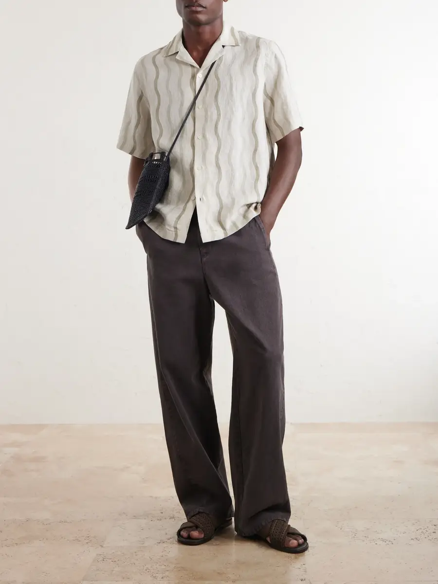 Frescobol Carioca Roberto Camp-Collar Striped Linen Shirt - Men | Thumbnail 2 Frescobol Carioca Roberto Camp-Collar Striped Linen Shirt - Men | Thumbnail 2
