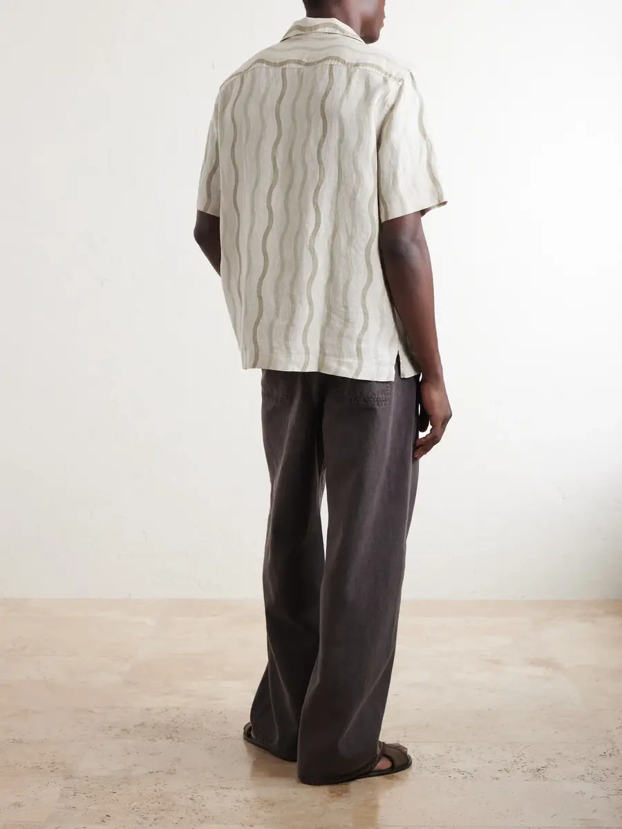 Frescobol Carioca Roberto Camp-Collar Striped Linen Shirt - Men | Thumbnail 4 Frescobol Carioca Roberto Camp-Collar Striped Linen Shirt - Men | Thumbnail 4