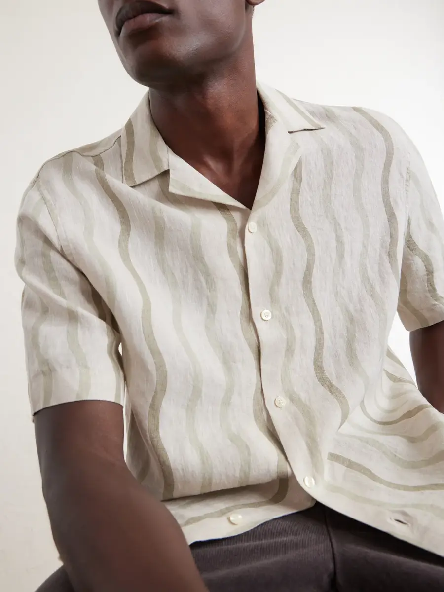 Frescobol Carioca Roberto Camp-Collar Striped Linen Shirt - Men | Thumbnail 5 Frescobol Carioca Roberto Camp-Collar Striped Linen Shirt - Men | Thumbnail 5