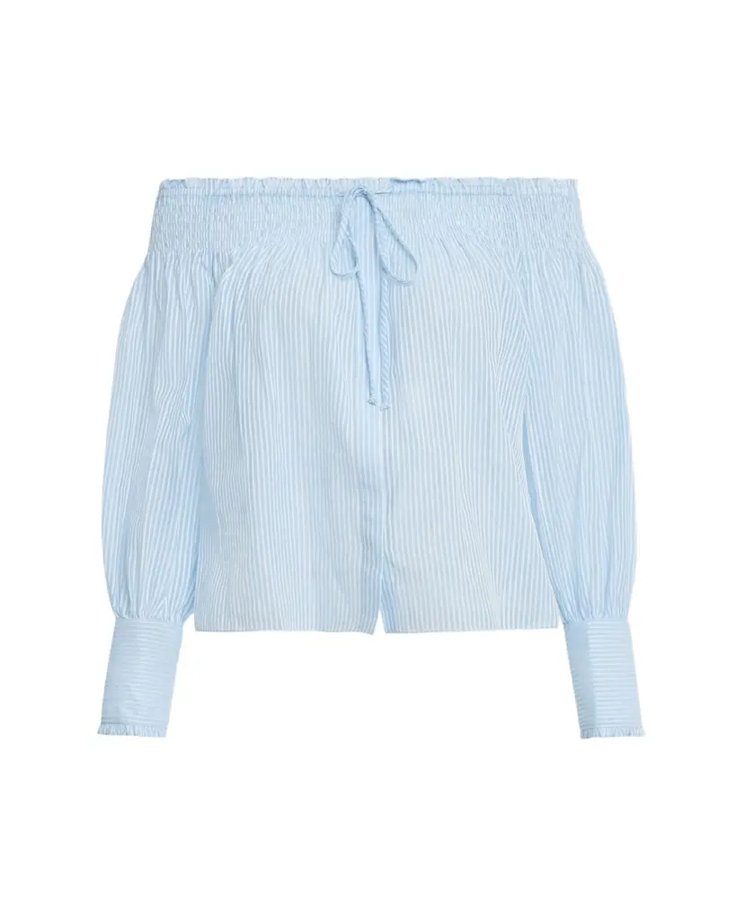 Kobi Halperin Robin Striped Off-Shoulder Boxy Blouse | Image 1 Kobi Halperin Robin Striped Off-Shoulder Boxy Blouse | Image 1