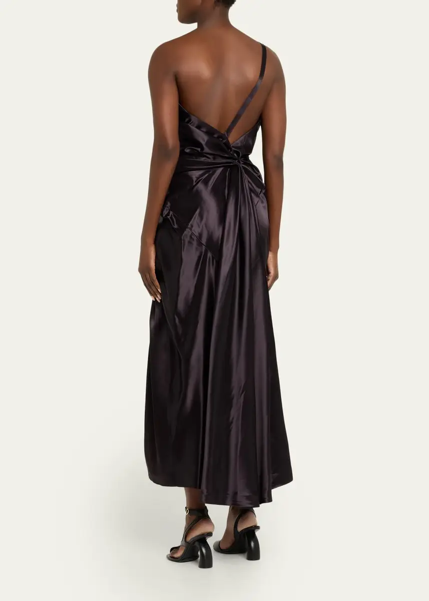 Dries Van Noten Damari One-Shoulder Pleated Dress | Thumbnail 3 Dries Van Noten Damari One-Shoulder Pleated Dress | Thumbnail 3