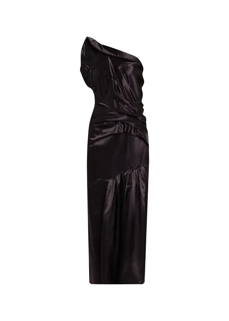 Dries Van Noten Damari One-Shoulder Pleated Dress | Image 1 Dries Van Noten Damari One-Shoulder Pleated Dress | Image 1