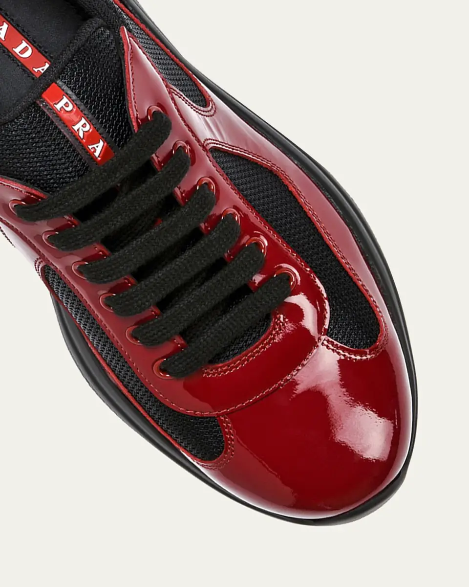 Prada Men's America's Cup Patent Leather Sneakers | Thumbnail 14 Prada Men's America's Cup Patent Leather Sneakers | Thumbnail 14
