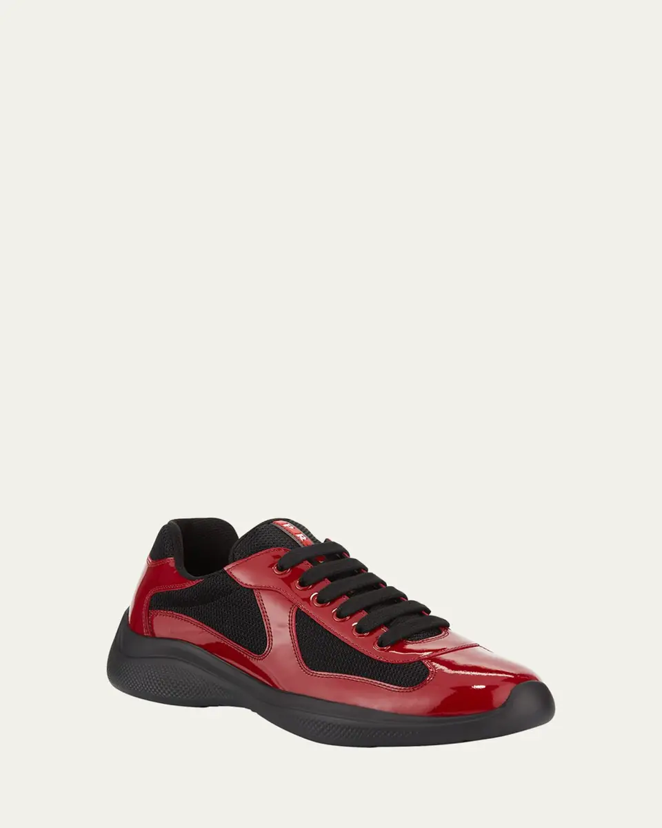 Prada Men's America's Cup Patent Leather Sneakers | Thumbnail 15 Prada Men's America's Cup Patent Leather Sneakers | Thumbnail 15