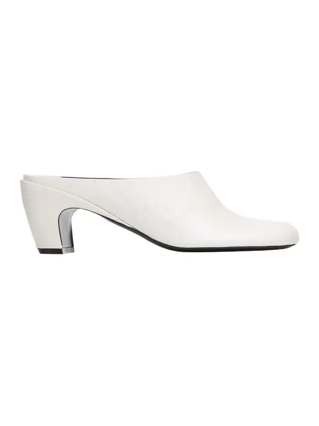75mm Floral Debossed Leather Mules 75mm Floral Debossed Leather Mules