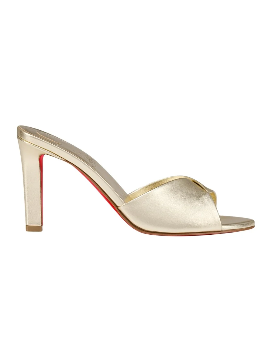 85mm Fanny Metallic Leather Slide Sandals 85mm Fanny Metallic Leather Slide Sandals
