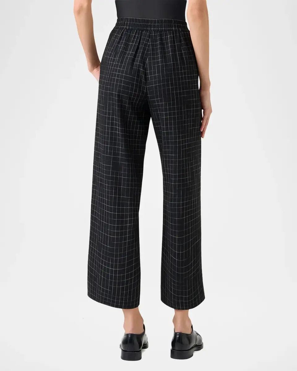 Akris punto High-Rise Check Straight-Leg Ankle Pants | Thumbnail 2