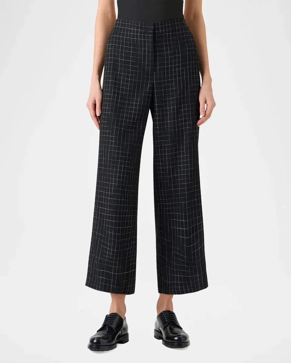 Akris punto High-Rise Check Straight-Leg Ankle Pants | Thumbnail 3