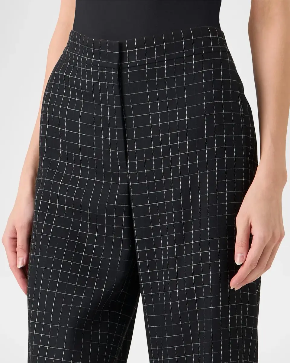 Akris punto High-Rise Check Straight-Leg Ankle Pants | Thumbnail 4